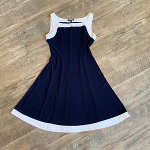 Chaps Navy and white dress